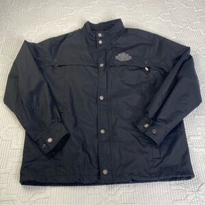 Vintage Harley Davidson Jacket Mens Sz L Nylon Windbreaker Motorcycle Basic